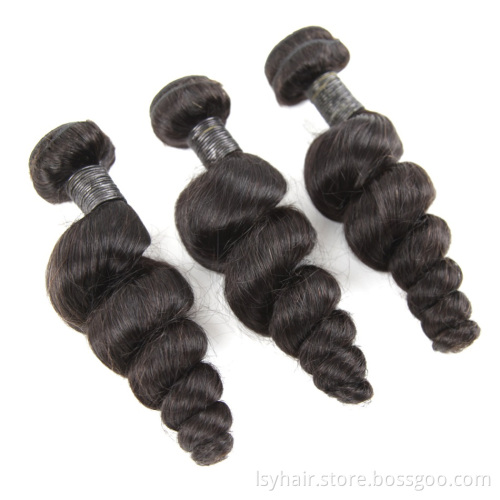 Loose Wave  Malaysian Hair Bundles 100% Human Hair Extensions Natural Color 3/4 Pieces No Tangle Hair Weave